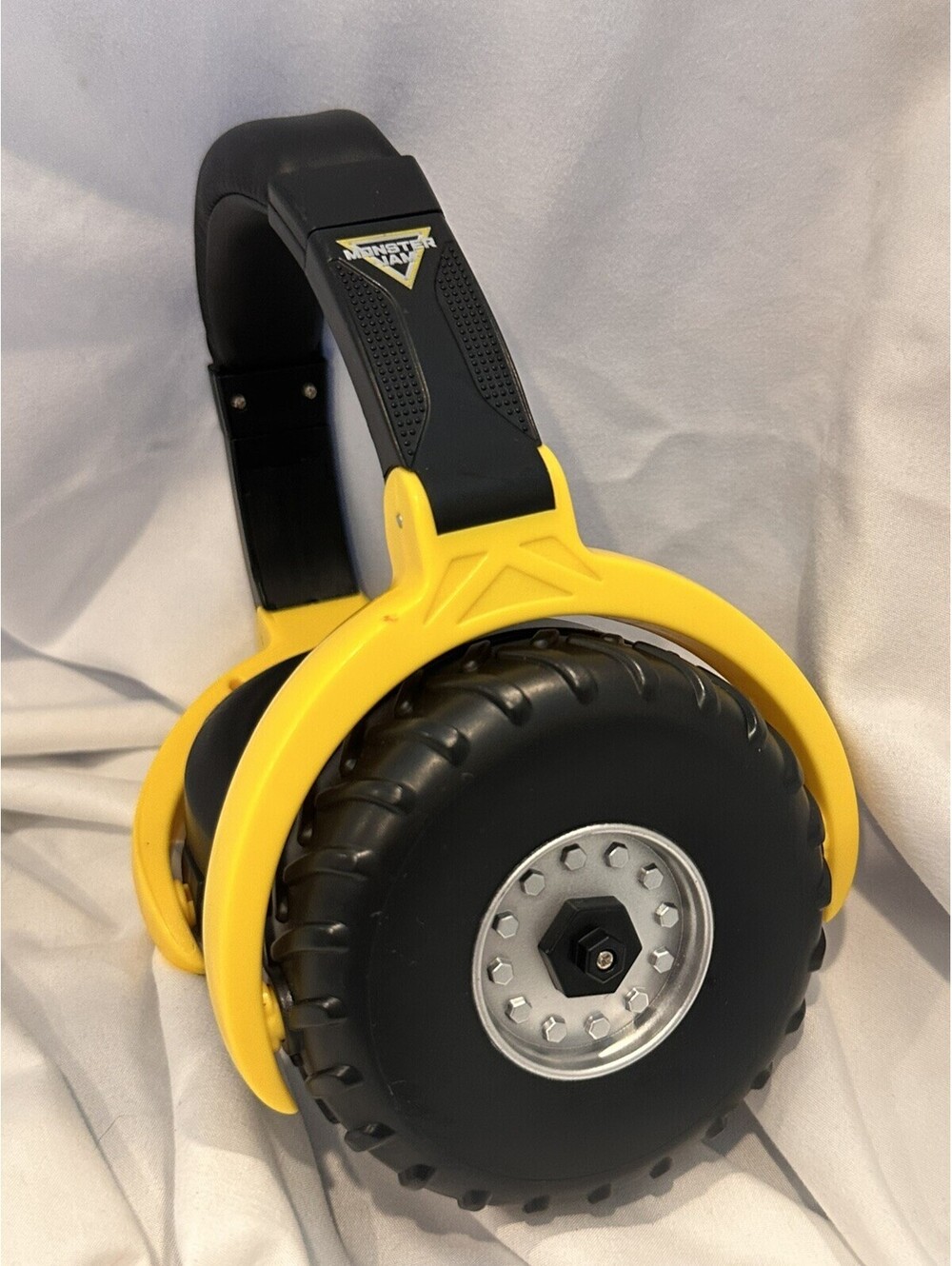 Monster Jam Truck Tire Kids Ear Muffs Headphones Yellow Child Hearing Protection